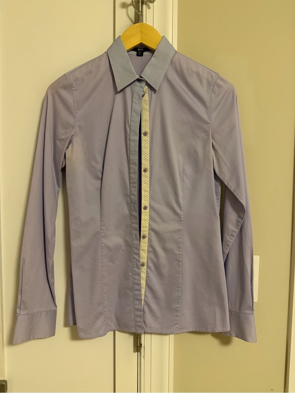 Hugo Boss Blue Button-Down Shirt with Contrast Trim